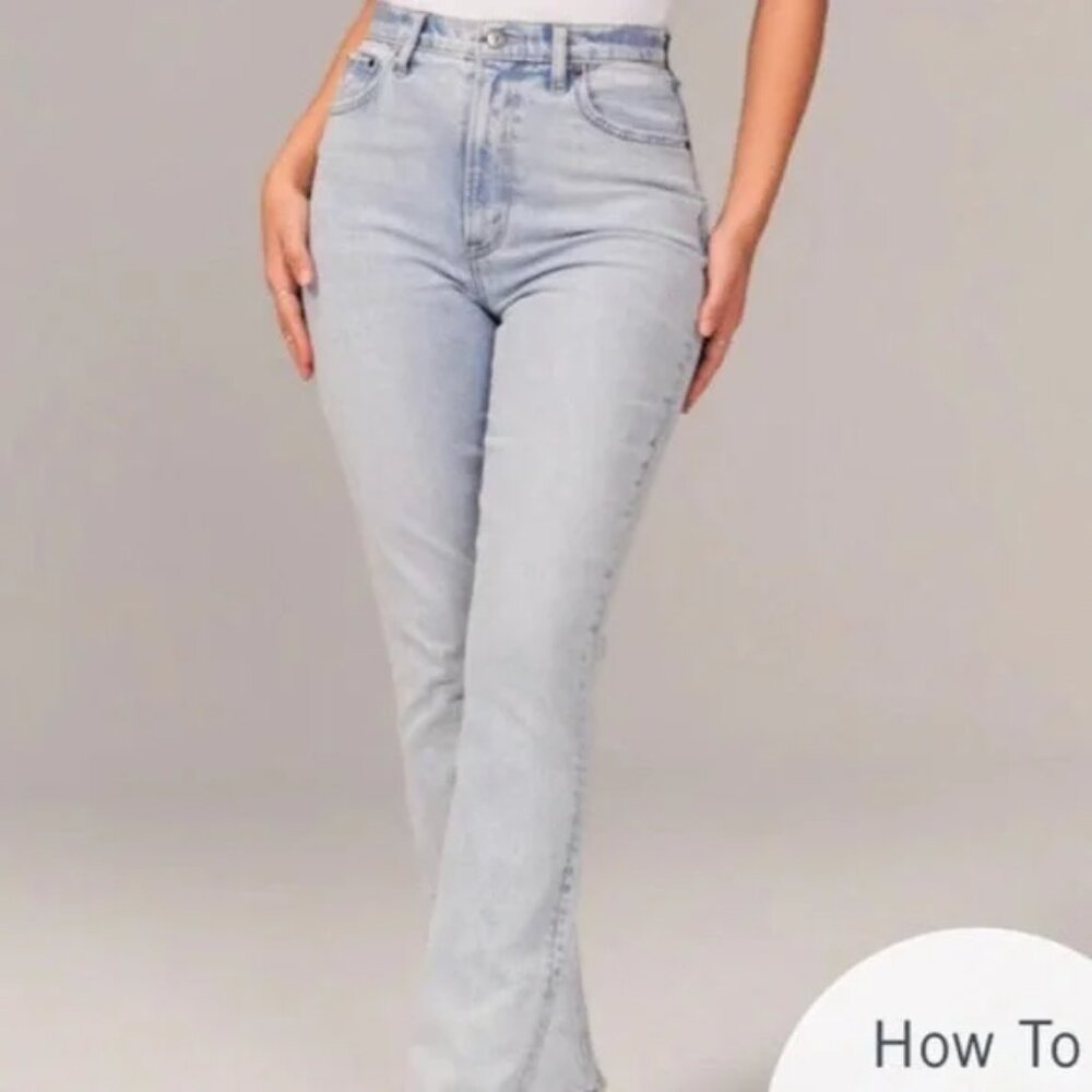 NWT Abercrombie & Fitch Women's Light Blue Skinny High Rise Jeans Curve Love 6S
